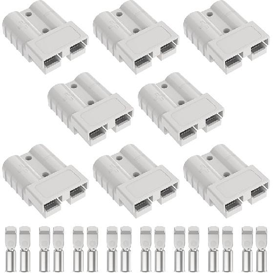 Anderson Connector 50A-600V With 6-12 Gauge, Gray 10PCS Battery Quick Connect/Disconnect Battery Quick Connector Wire Harness Plug Kit For Winch,