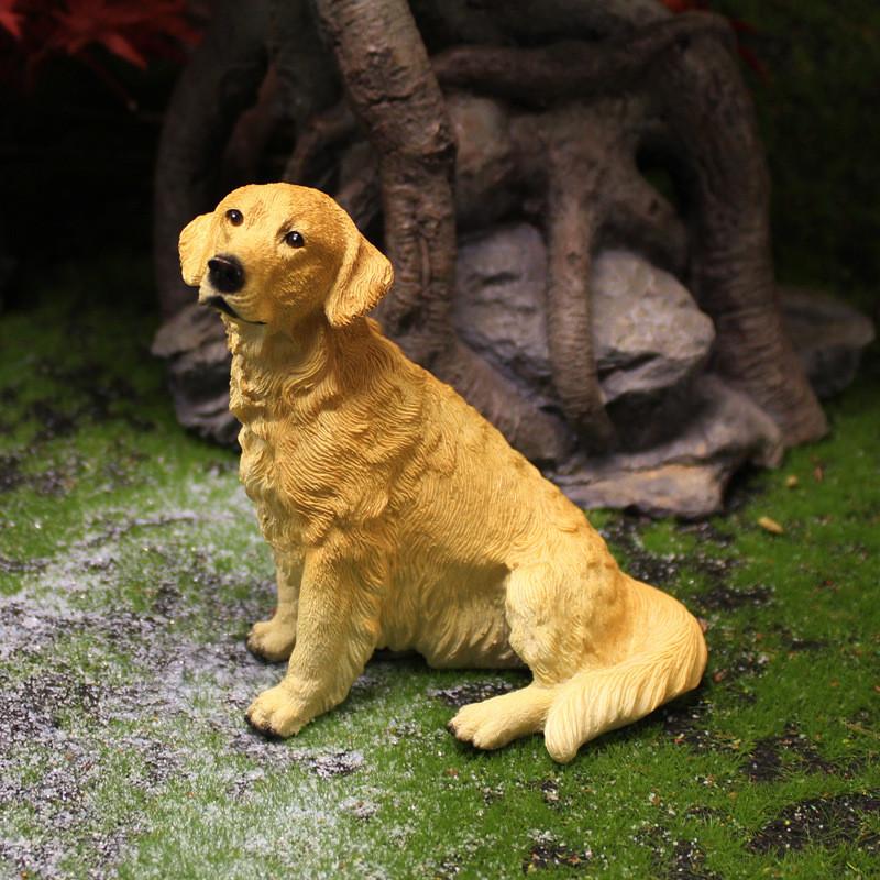 Golden Simulated Retriever Resin Handicrafts Suitable For Animal Gift Collectors