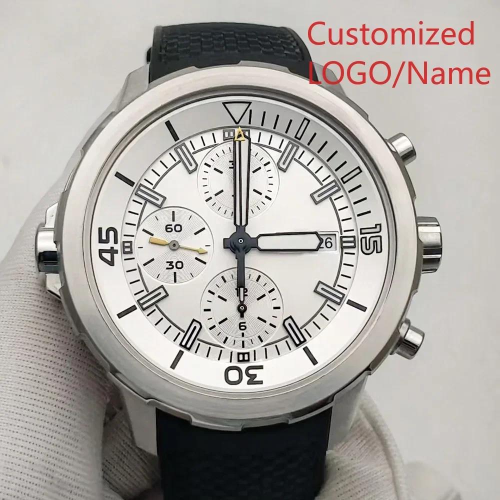 A11 Store Customized Watch Men Chronograph Watch Aquatimer Watches Multifunctional Stainless Steel Black Blue Rubber