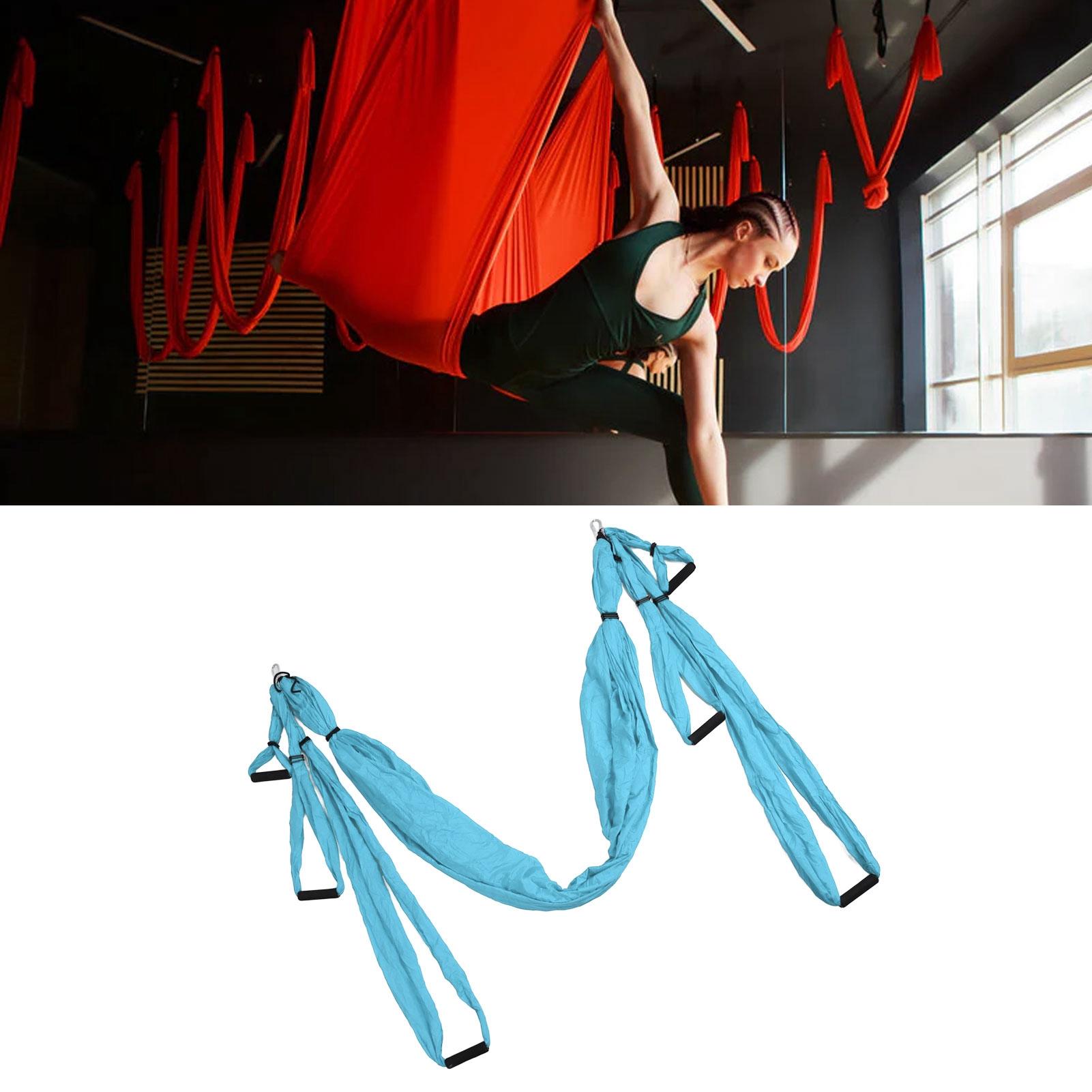 

Воздушный комплект качелей для йоги из полиэстера и хлопка, регулируемый, улучшающий гибкость, гамак для йоги для физических упражнений синий
