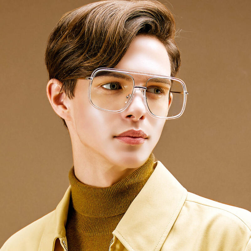 Neo Retro 39501R Overfit Two-Bridge Horn-Rimmed Glasses C2 Transparent