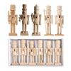 18CM Christmas Wooden Unfinished Nutcracker Figurine DIY Blank Unpainted Soldier Figure Festival Holiday Party Ornament Decoration