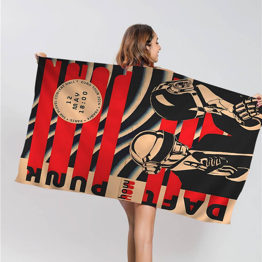 Around The World D-Dafts Punk Microfiber Blanket Quick Drying Beach Towels Oversized Printing Super Absorbent Pool Towel Blanket