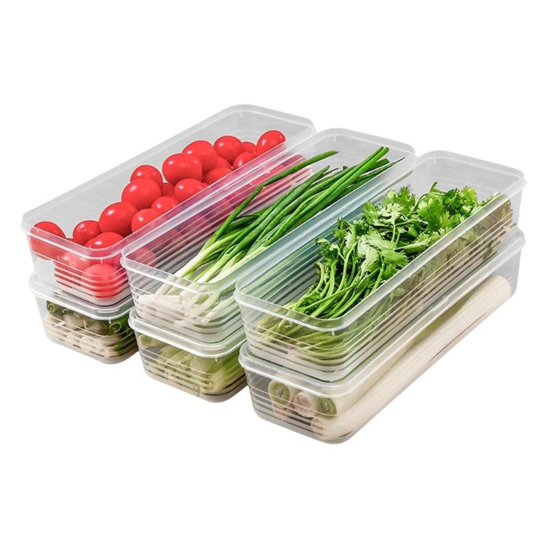 

Airtights Food Storage Box Keep Vegetables Freshing Clear Fridge Organizers for Small Space Kitchen Supplies 1