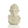 Ganesha Idol Silver Plated Ganesh for Car Dashboard Statue Ganpati Figurine Luck & Success Diwali Gifts Home Decor (Size: 3.5 X 2 Inches)