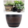Barrel Garden Planter Plant Container Decoration for Yard Patio Resin Flower Pot Half
