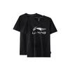 Li Ning Logo Print Sports Round Neck T-Shirt Men Tops Black AHSS775-1