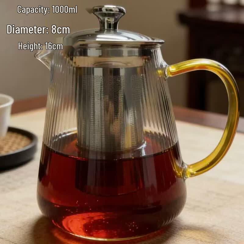 High Borosilicate Hammered Glass Tea Pitcher