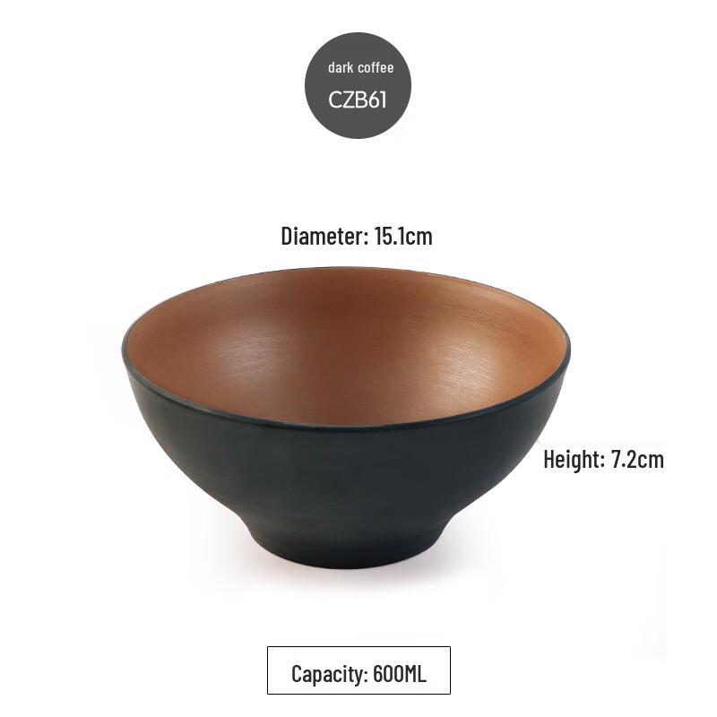 Black Frosted Japanese Melamine Noodle Bowl
