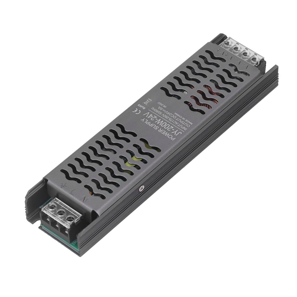 LED-Treiber 200W AC 175?260 V bis 24 V DC Niederspannungs-LED-Treiber-Netzteil mit Kühlkörper