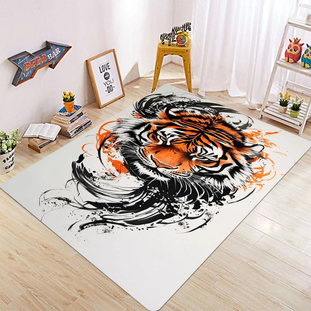 

Animal Art Carpet Various Styles With Lion Wolf Smoke Crown Artistic Designs Non Slip Rug For Living Room Bedroom Decor 40x60cm