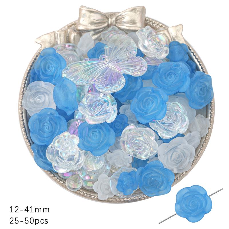 

30 г/пакет акриловые матовые постепенные изменения цветочные бусины серии для DIY ожерелье браслет серьги изготовление ювелирных изделий аксессуары для рукоделия глубокий/синий