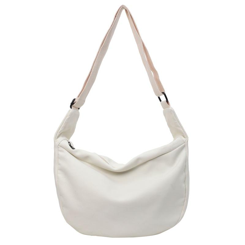 New Canvas Tote Bag Large Capacity Bag Trendy Simple Dumpling Bag Fashionable Shoulder Messenger Bag