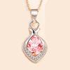 Simple Personality, Slightly Inlaid Zircon Water Drop Heart-Shaped Pendant, Femininity Product, Collarbone Necklace.