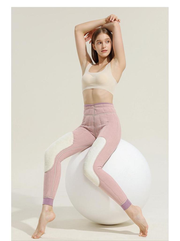 Women's 100% Wool Quilted Warm Pants, Plus Velvet, Thickened for -20°C Winter, Ideal for Knee and Waist in Northeast China.