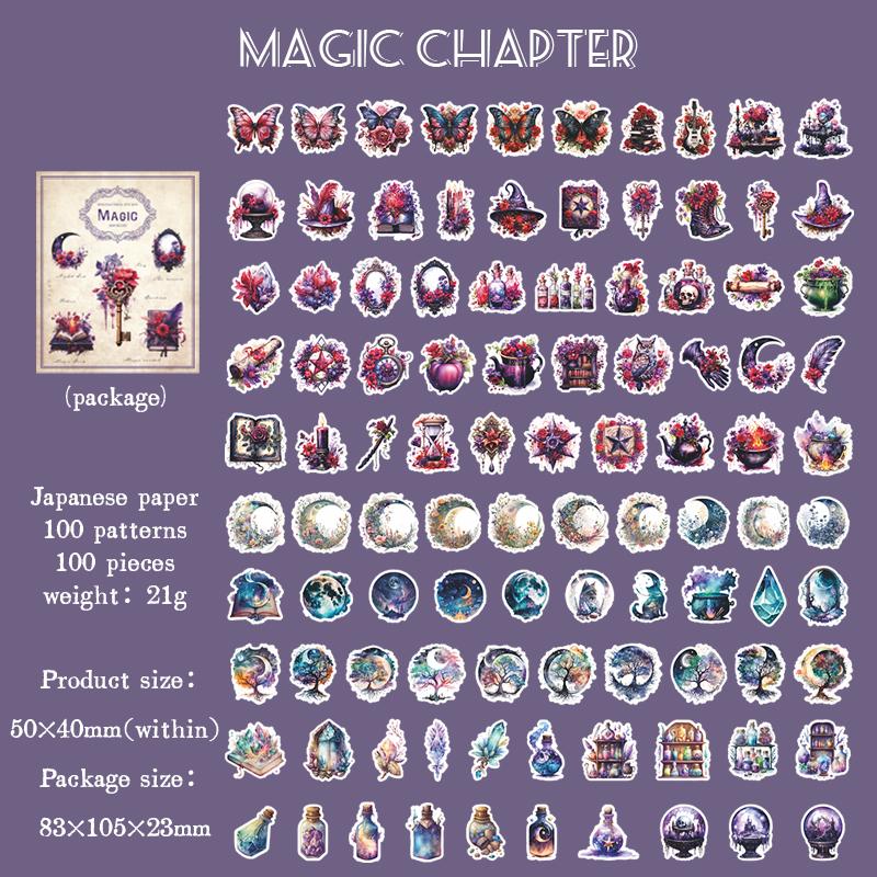 Journamm 100pcs/box Cute Plants Mini Box Stickers DIY Scrapbooking Materials Decor Junk Journal Kawaii Stationery Label Sticker
