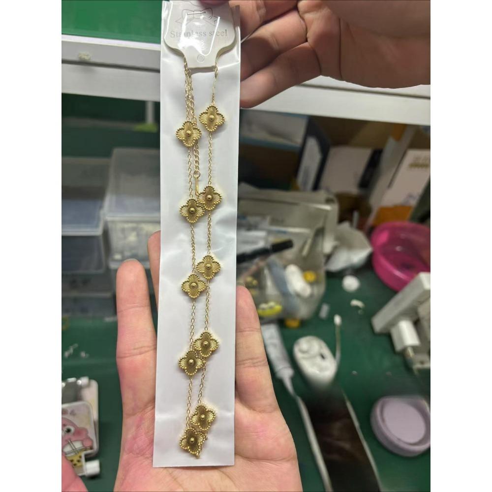 Ten Flower Necklace Double-Sided Four-Leaf Clover Clavicle Chain High-End Women's Necklace