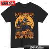 Halloween Nightmare Pumpkin Head Spooky Graphic Printed Short Sleeve Tshirt Clothing Shirts for Anniversary Gift TShirt Male