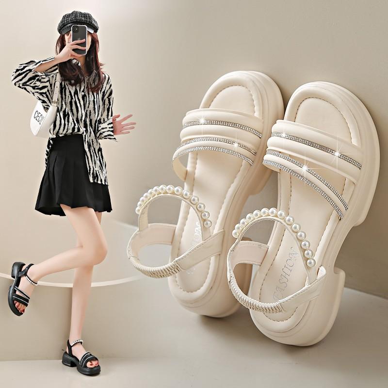 Ladies Luxury Rhinestone Platform Sandals