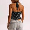 Best-selling polka dot vest European and American summer fashion single item neck women's vest top