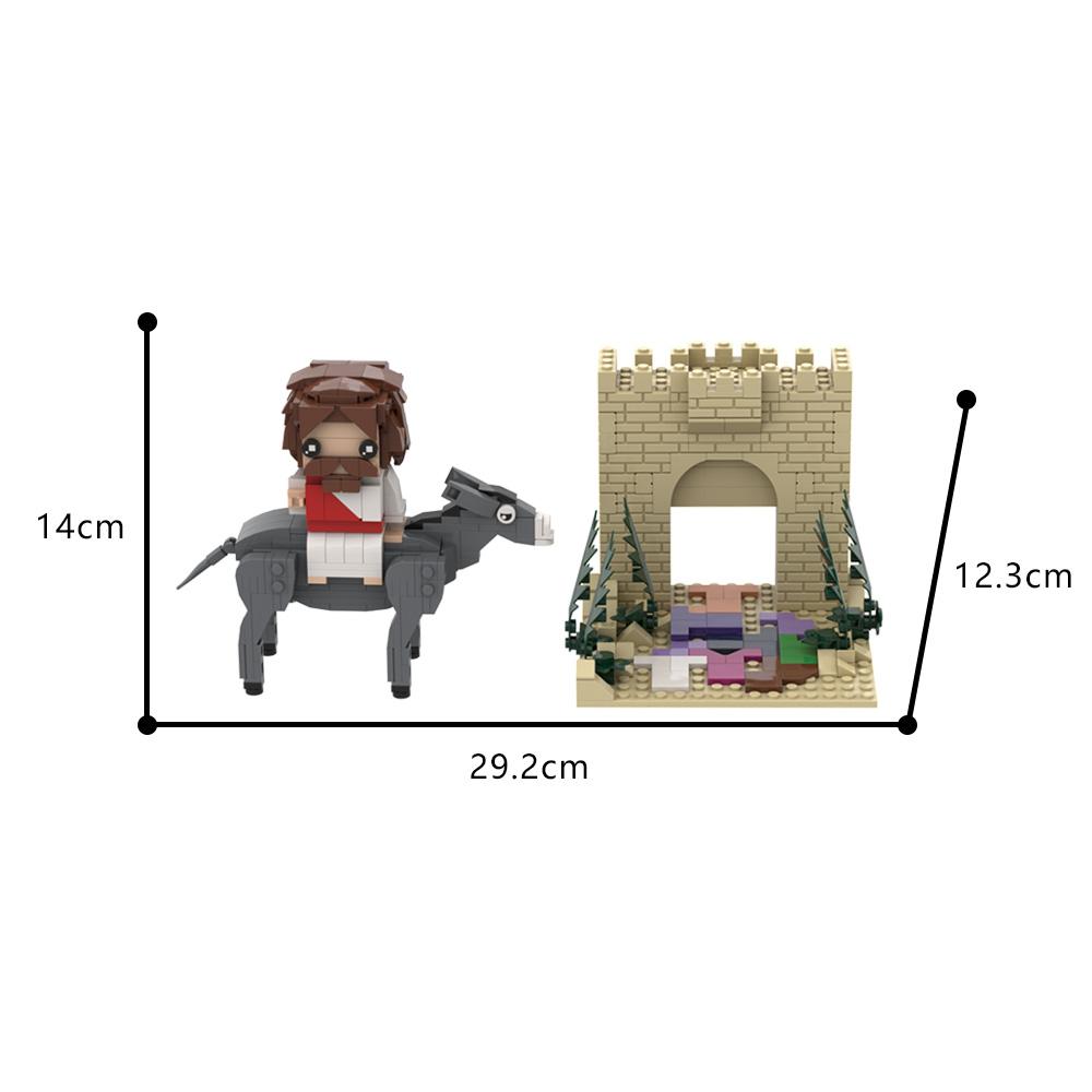 MOC Jesus rode the donkey into Jerusalem Building Block Model Christianity Son of God Jesus Bricks Kids Educational Assemble Toy