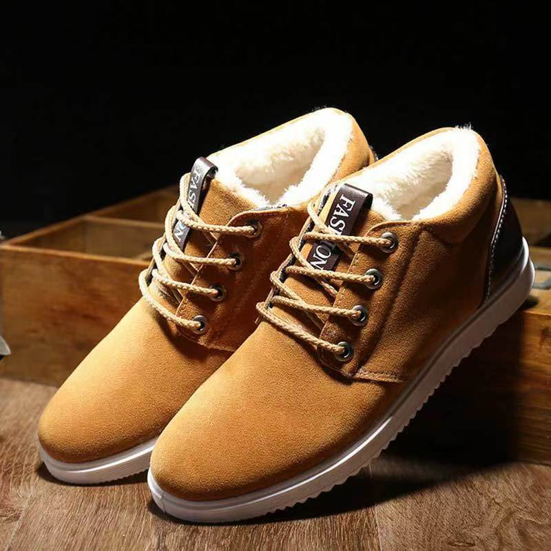 Men's Shoes, Autumn and Winter New Trendy Shoes, High Top Shoes, Versatile Sports and Casual Cotton Shoes, Men's Winter Plus Velvet Warm Snow Boots