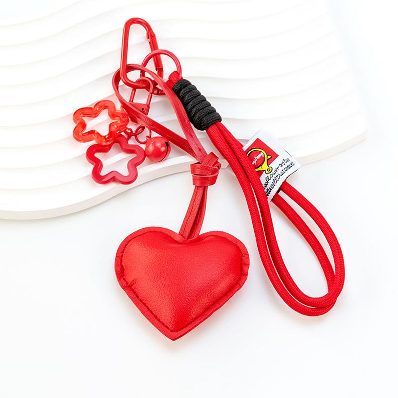 Yogodlns Fashionable Heart Leather Rope Y2K Bag Pendant Ornaments Lanyard Gifts Bag Accessories one size красный