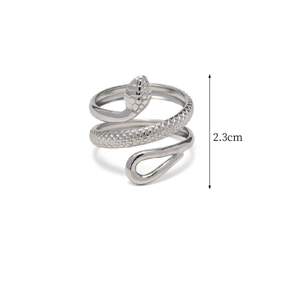 Unisex Stainless Steel Retro Snake Ring - Non-fading, Niche Design