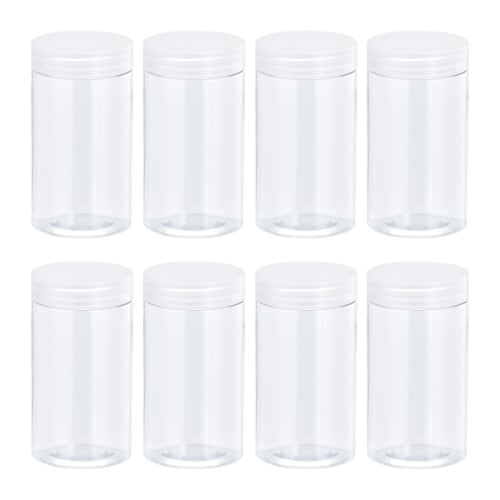 uxcell Round Plastic Jars with Clear Screw Top Lids, Clear, Wide Mouth, 250ml, for Storage and Organization, 12-Pack