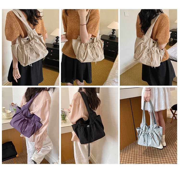 Kordelzug-Nylon-Tragetasche Damen-Umhängetasche