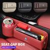 Multifunction Leather Car Seat Organizer Box Gap Filler With Cup Holder For Volkswagen CC R-Line GTI T5 Golf T-ROC R Polo Arteon