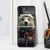 Animal Brown Cute Bear Phone Case Cover for Samsung Galaxy Z Flip 7 6 5 4 3 5G Flip3 Flip4 Flip5 ZFlip6 ZFlip7 Black Fundas Clea