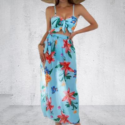 3Pcs/Set Chic Women Swimsuit Long Skirt Young Style High Waist Three-piece Women Swimsuit for Beach