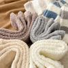 Thicken Warm Long Tube Sock Cover Stripe Foot Warmer Kawaii Coral Fleece Stockings  Autumn