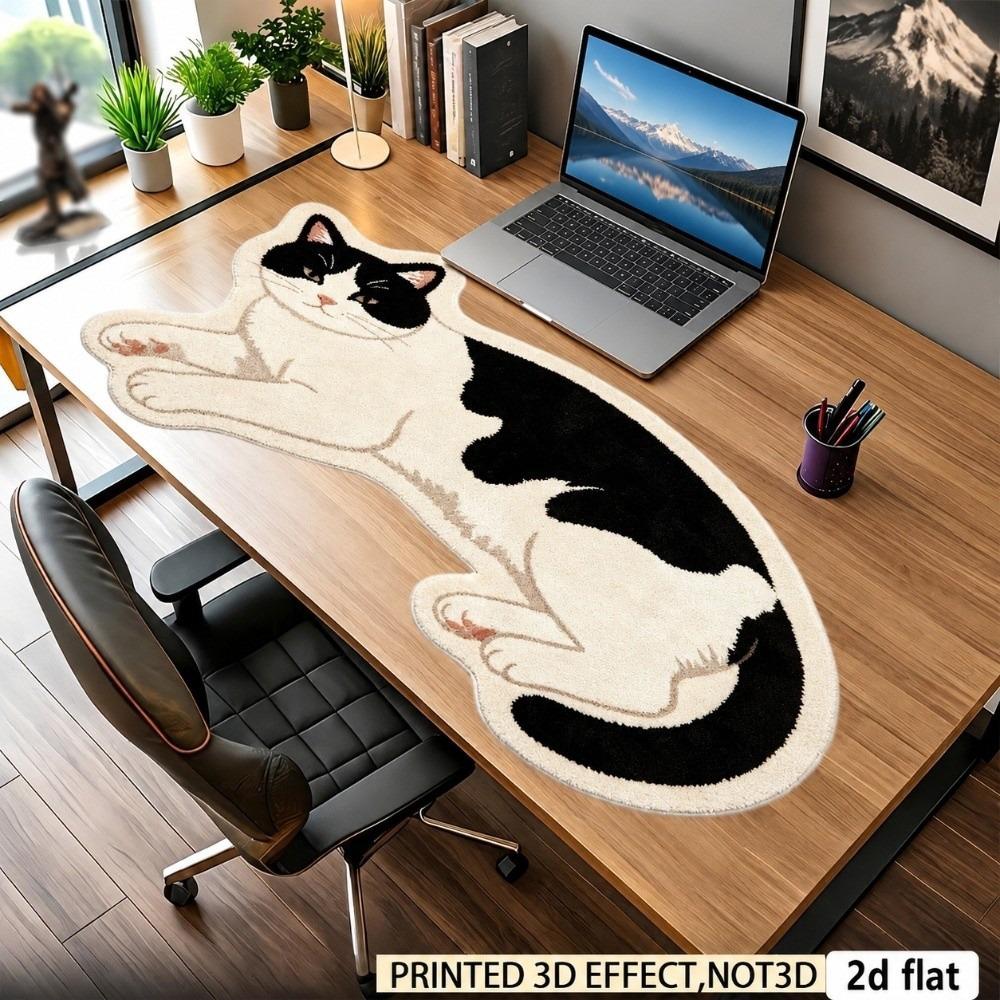 Cartoon Cat Mouse Pad Non-Slip Writing Mat Funny Laptop Table Mat for Home&Office