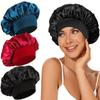 Women's Satin Wide Brim Sleep Cap & Hairdressing Hat
