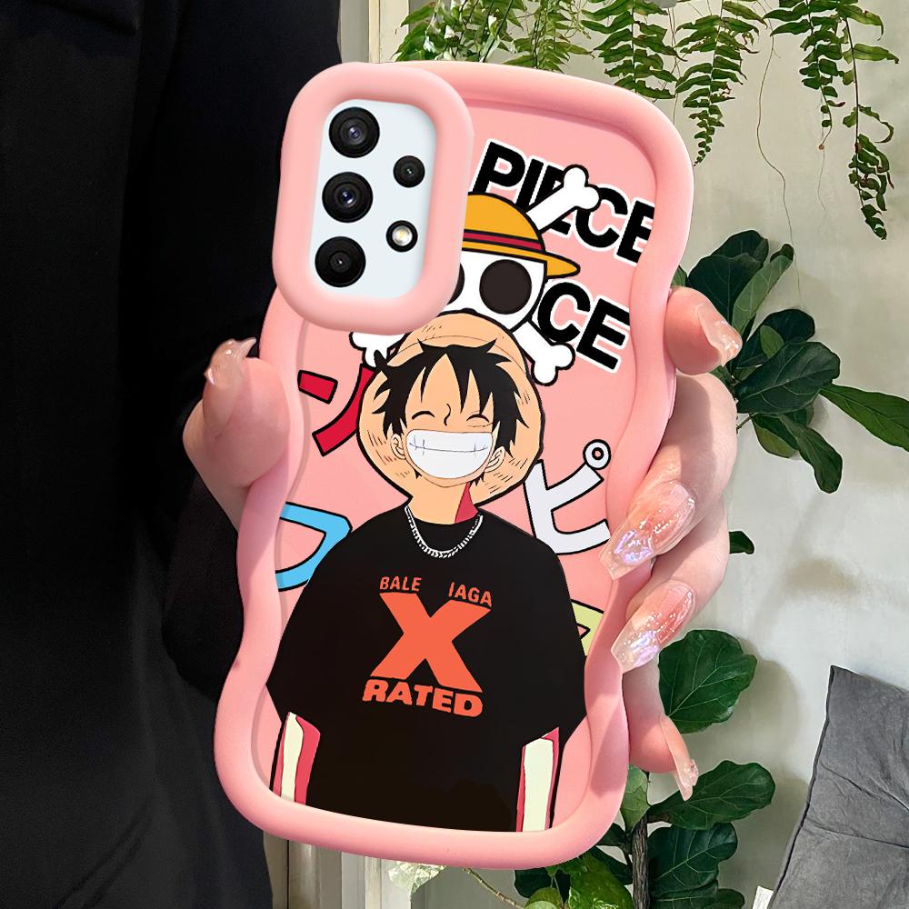 

Окрашенный узор Big Wave Edge Мягкий силиконовый материал Macaron чехол для телефона противоударный защитный резиновый чехол для Samsung Xiaomi Poco Redmi Redmi 14C 5G розовый