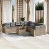 VidaXL Garden Lounge Set 11 Pcs with Beige Cushions Wicker 3267539