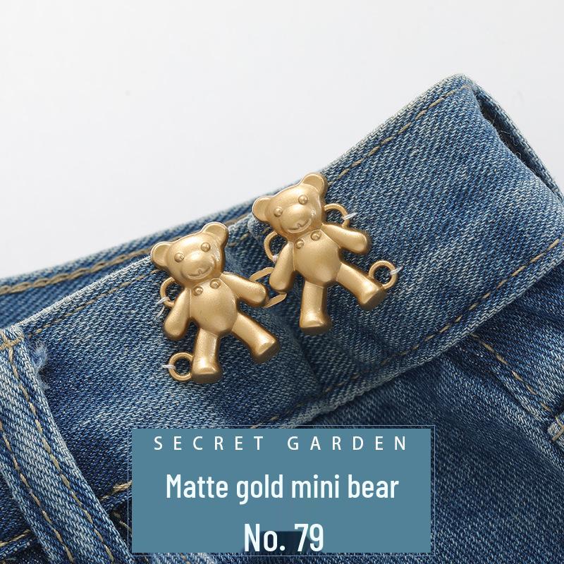 Little Bear Detachable Waist Cincher Buckle - Nail-Free, Sewing-Free Waist Tightening Button for Jeans