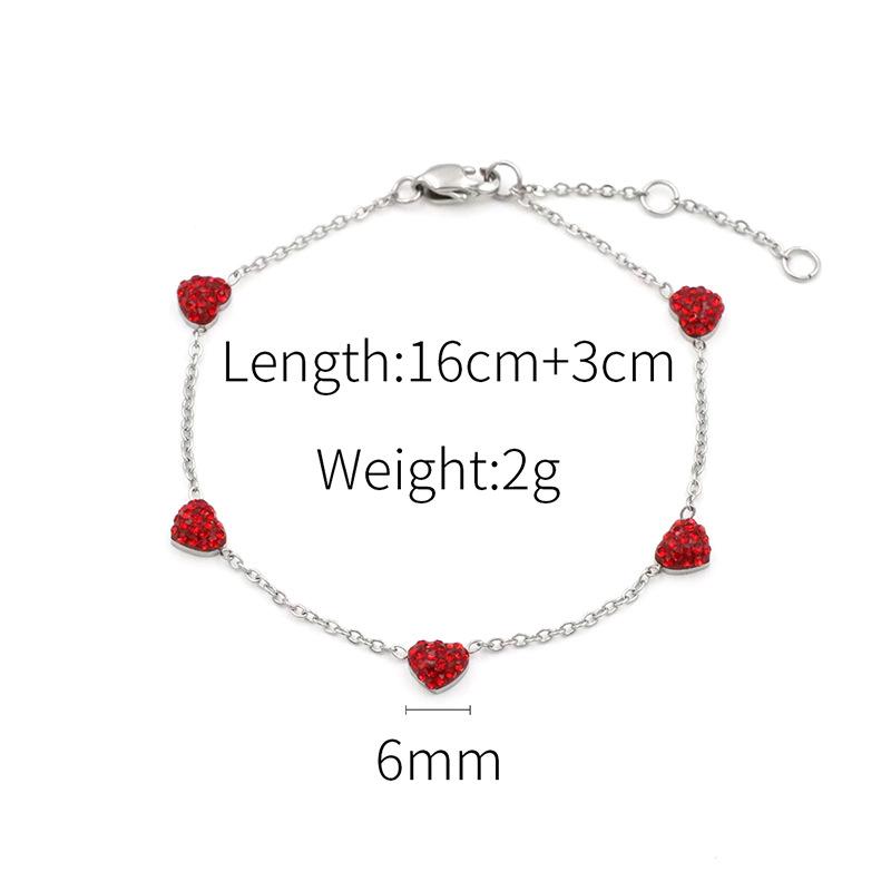 Jewelry Simple And Versatile Zircon Titanium Steel Jewelry Women S Fresh And Sweet Color Zircon Love Bracelet
