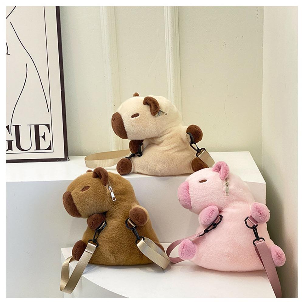 

Cute Plush Toy Animal Crossbody Bag New Capybara Plush Handbag