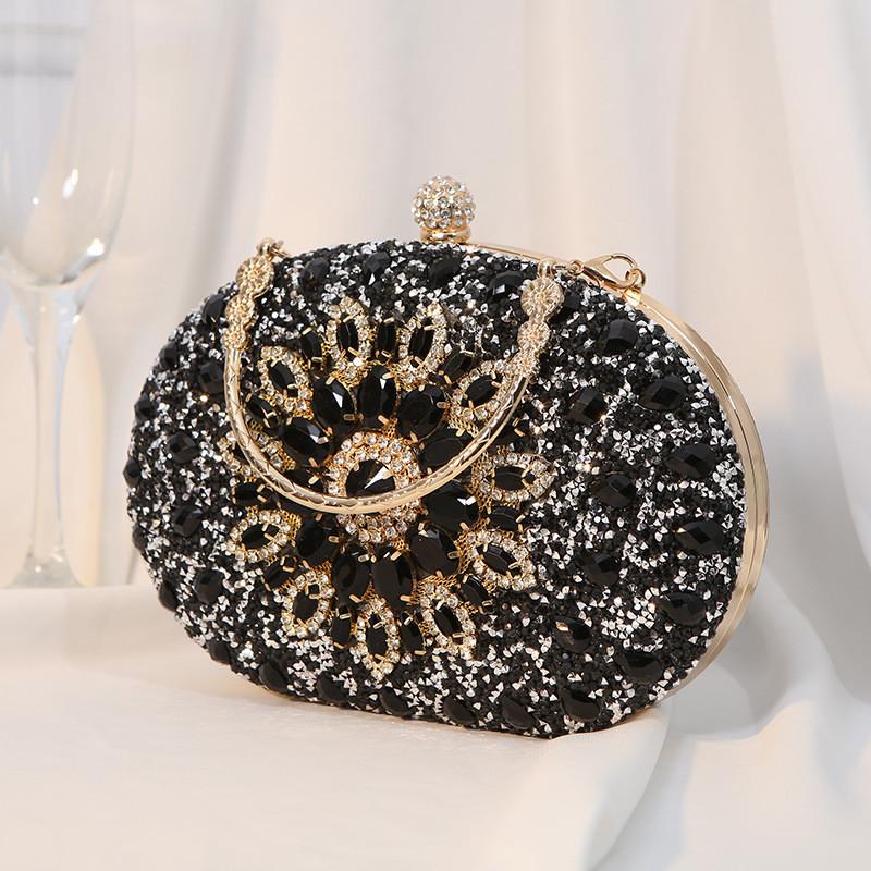 Pochette da Sera in PU con Decorazioni di Diamanti per Eventi Formali e Serate