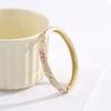 Gold Plated Enamel Bangle Bracelet Retro Light Luxury Flower Enamel Bangle  Traditional Chinese
