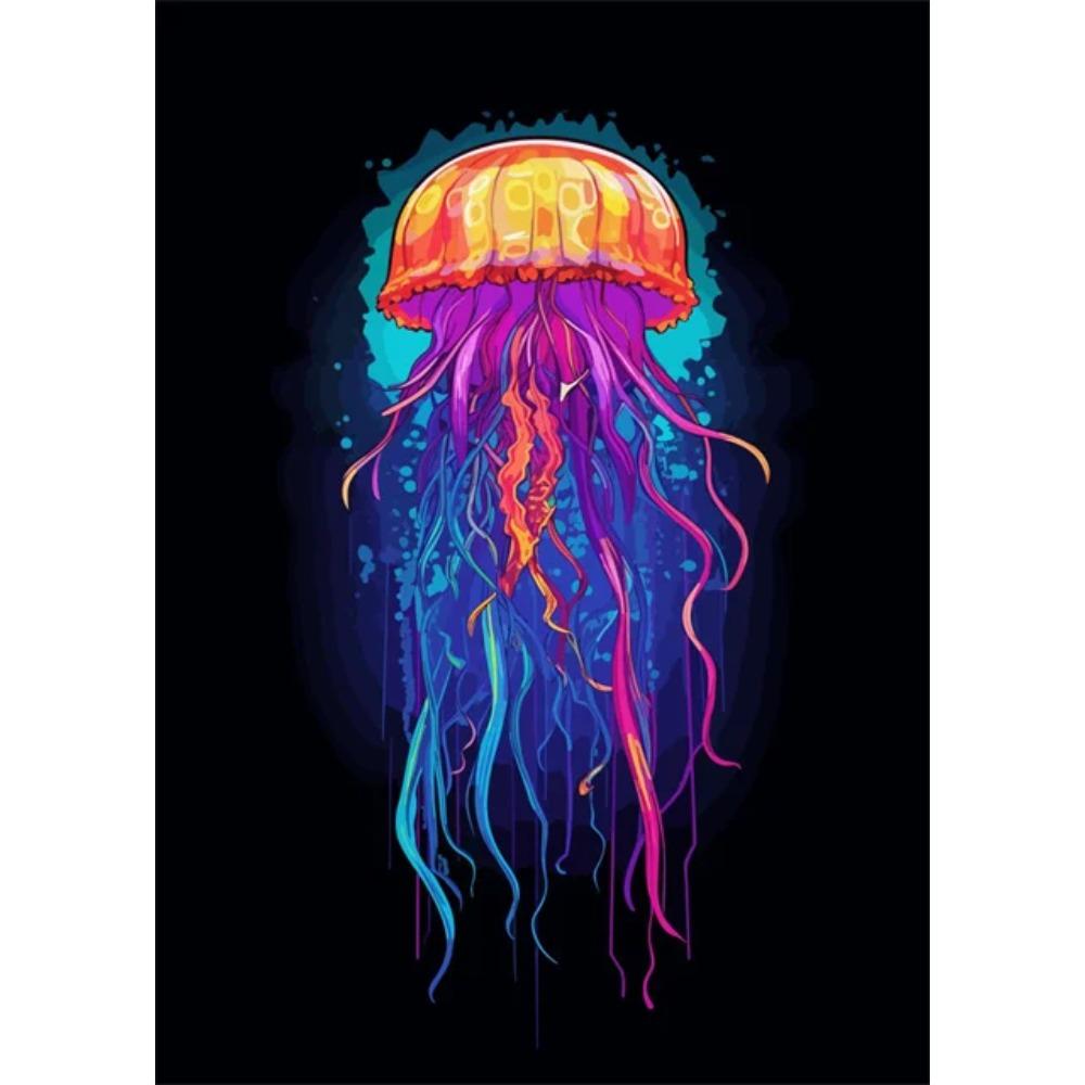 Abstrakt Färgstark Vilda Djur Canvasmålning Bläckfisk Katt Apa Lejon Graffiti Popkonst Målare Väggkonst Väggmålning för Heminredning