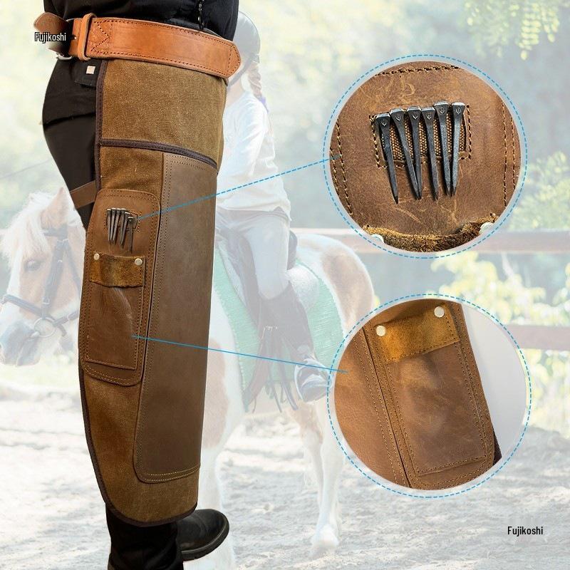 Pure Cowhide Horse Hoof Trimming Apron with Nail Shoe Protection