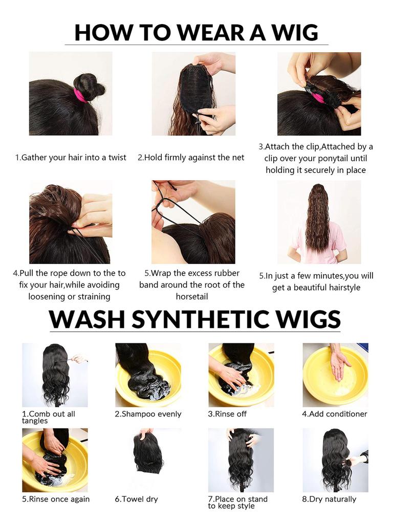 24 Inch Synthetic Curly Ponytail with Extended, Fluffy African Drawstring, Rubber Band Wig, Ponytail