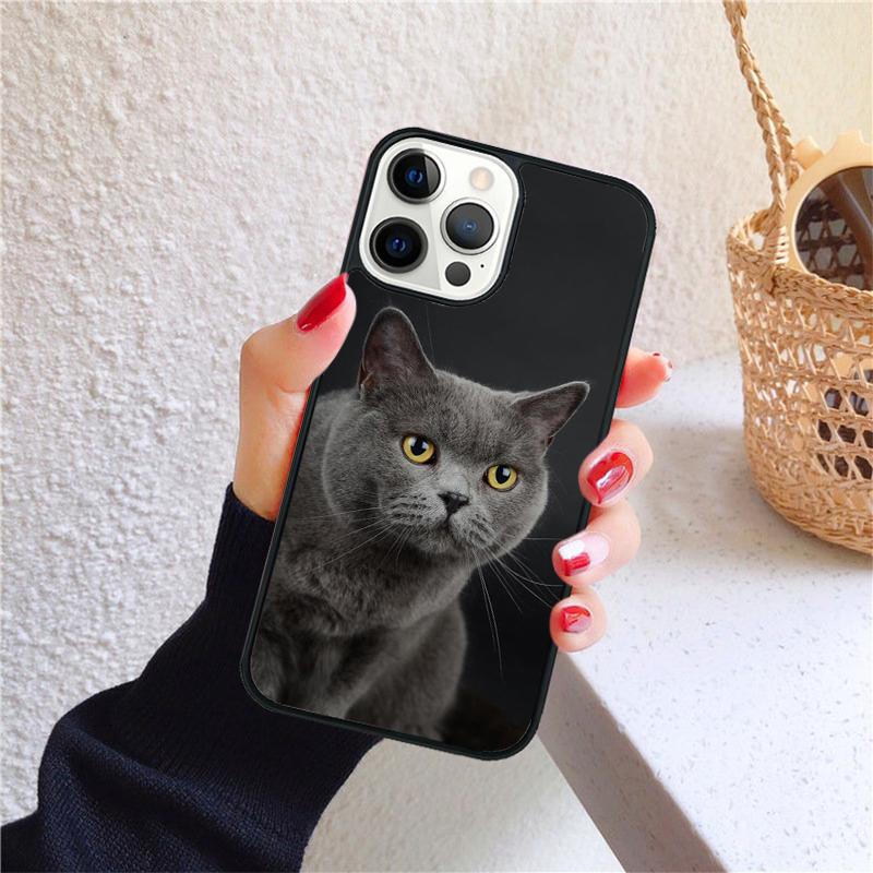 British shorthair cat Phone Case for iPhone 17 Air 16 PRO MAX 15 14 PLUS 11 12 13 Back Cover Fundas Shell
