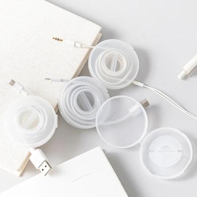 Organizador transparente de cabos de telefone, clipe de fone de ouvido, carregador, gerenciamento de cabos, caixa de armazenamento, linha de dados, enrolador de bobina