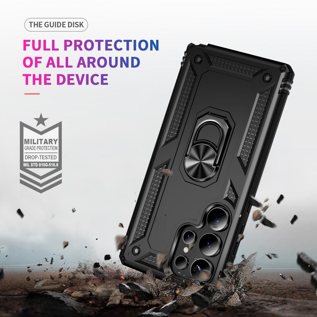 For Samsung S25 S24 S23 Ultra Shockproof Folding Armor Case for Samsung Galaxy S25 S24 S23 Plus S24FE Stand Holder Ring Cover