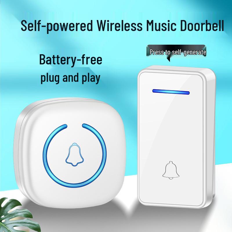 Self-Powered Wireless Waterproof Doorbell, Battery-Free and Wire-Free, for US/EU/UK Standards.